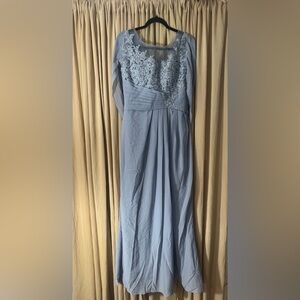 Elegant Blue Lace Women's Dress Size 12